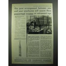 1931 Metropolitan Life Insurance Ad - Incomes