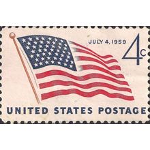 USA, New Flag, white 1959, 4c