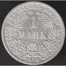 1876 A Germany 1 Mark Silver Coin