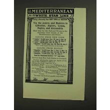 1906 White Star Line Ad - To the Mediterranean