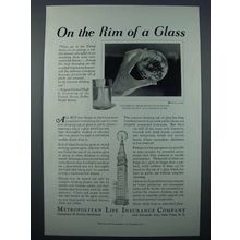 1931 Metropolitan Life Insurance Ad - Rim of a Glass