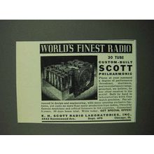 1939 E.H. Scott Philharmonic Radio Ad - World's Finest