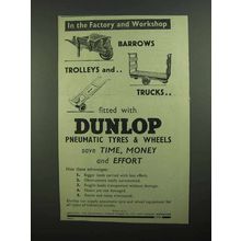 1939 Dunlop Tires Ad - In The Factory and Workshop