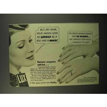 1939 Lux Detergent Ad - Your Hands Look As Lovely