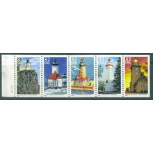2969-2973a 32c Lighthouses Very Fine MNH Pane/5 P# S11111 L00494