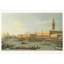 Canaletto The Bucintoro Leaving From The Molo Painting Postcard
