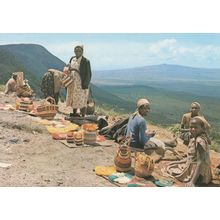 Mombasa Basket Sellers On Escarpment African Postcard