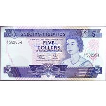 1977 Solomon Islands Banknote 5 Dollars Sig 2