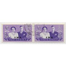 AFRICA SOUTH WEST 1947 ROYAL VISIT KING QUEEN 2d SG135 HORIZ PAIR USED SWA