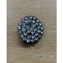 VINTAGE SPARKLING CLEAR STONES CLUSTER ROUND BROOCH 3.5 GRAMS 2cm x 2cm (P3)