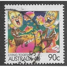 AUS 1988 90c 'LIVING TOGETHER - BANKING' FINE USED (EBID67-226)