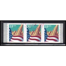 Used 3281c 33c U.S. Flag Over City Fine PNC 2222/3 PA4067