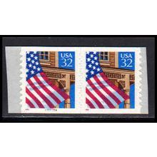 2915A 32c U.S. Flag Over Porch Very Fine MNH CNP Left 77777A P/UL PA1803