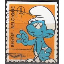 Belgique 2008 COB 3814 O Cote (2016) 1.80 € Schtroumpf orange Cachet rond