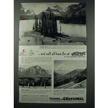 1948 Canadian National Railway Ad - We'll All Have Fun at Jasper