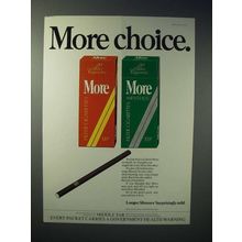 1976 More Cigarette Ad - More Choice