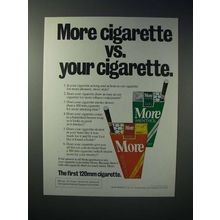 1976 More Cigarette Ad - Vs. Your Cigarette