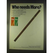 1976 More Cigarettes Ad - Who Needs More?