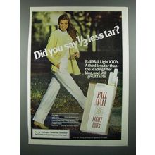 1981 Pall Mall Light 100's Cigarette Ad - Less Tar