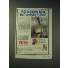 1989 Velux Roof windows and Skylights Ad - A fresh new idea in fixed skylights