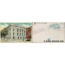 CT New London Postcard Municipal Building Street Scene Intersection w/Trol~2160