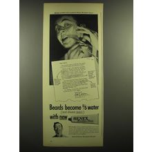 1948 Benex Brushless Shave Ad - Beards become 1/5 water (and shavers ravers)