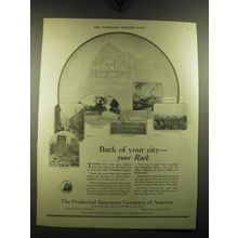 1921 Prudential Insurance Ad - Back of your city - your Rock