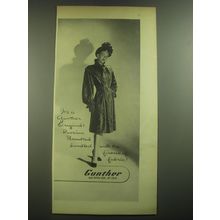 1946 Gunther Furs Ad - Russian broadtail handled with finesse of fabric