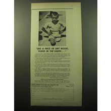 1950 Foster Parents' Plan for War Children, Inc. Ad - Like a piece of dry wood