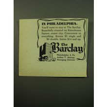 1950 The Barclay Hotel Advertisement - In Philadelphia