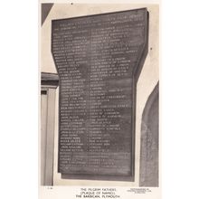 Pilgrim Fathers Plaque Of Names Barbican Plymouth Real Photo Old Postcard