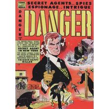 Danger Man 1950s Sky Secret Agent Comic In New York Postcard