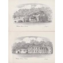 Philipps House Dinton Wiltshire 2x Rare Art Artist Drawing Postcard s