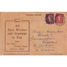 The Boys Holiday Camp Gileston Glamorgan Lettercard Postcard