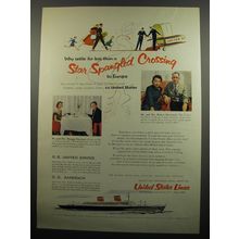 1955 United States Lines Cruise Ad - Mr. and Mrs. Robert Sherwood