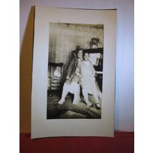 LILY AND DAUGHTER IN THE PARLOR UNKNOWN HOUSE used antique postcard RP =