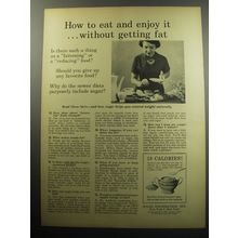 1957 Sugar Information, Inc. Ad - How to eat and enjoy it without getting fat