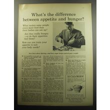 1957 Sugar Information, Inc. Ad - the difference between appetite and hunger