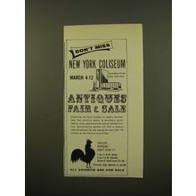 1961 New York Coliseum Antiques Fair & Sale Advertisement