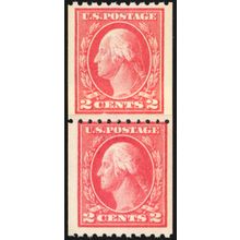 442, Mint NH 2¢ Paste-up Coil Pair - SCV $55+ - Stuart Katz
