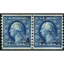 458, Used XF 5¢ Coil Pair - Graded 90 PFC Certificate - Stuart Katz