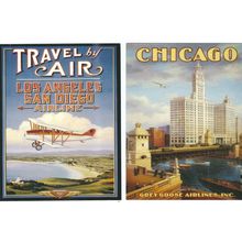 AVIATION ADVERTISING USA 2 POSTCARDS PUBLISHED BY LARKFIELDPOSTCARDS