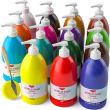 15 Colors Large Acrylic Paint Set (33.8 Oz,1000 Ml) Art Painting Bulk Supplies f