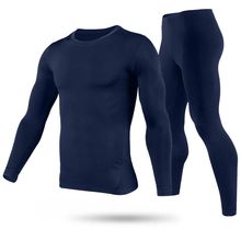 Pack of 2] Men Thermal Underwear Set Long Johns Pants Long Sleeve Soft Under...