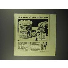 1942 Green Giant Niblets Corn Ad - The Vitamins