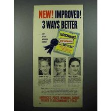 1950 Fleischmann's Dry Yeast Ad - New Improved 3 Ways Better