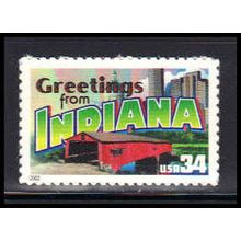 3574 34c Indiana Fine MNH V2721