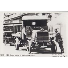 Open Top Lorry in Colchester Essex Uniform Driver Town Hall Real Photo Postcard