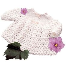 Vintage Baby Knitting Pattern Smock Dress in Hyacinth Bells Lace in 4ply 46-53cm