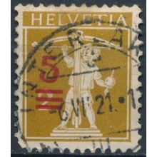 William Tell's Son surch: 5c on 2c - Switzerland 1921 - FH - MiNr 157 (A)